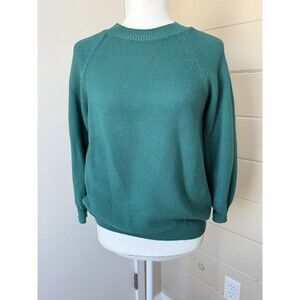 Weekend MaxMara Small Crewneck Knit Sweater Aqua Green Raglan Quiet Luxury